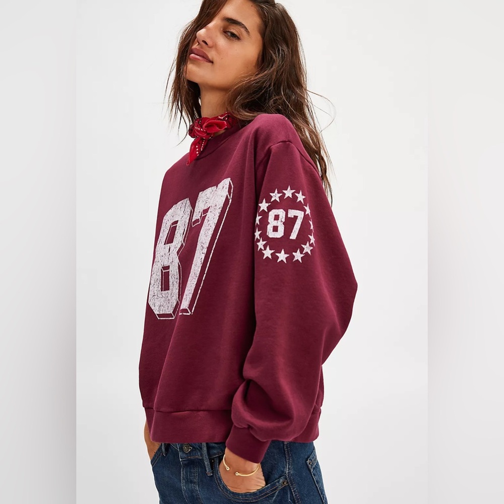 Free People Halftime Sweatshirt in Red 87